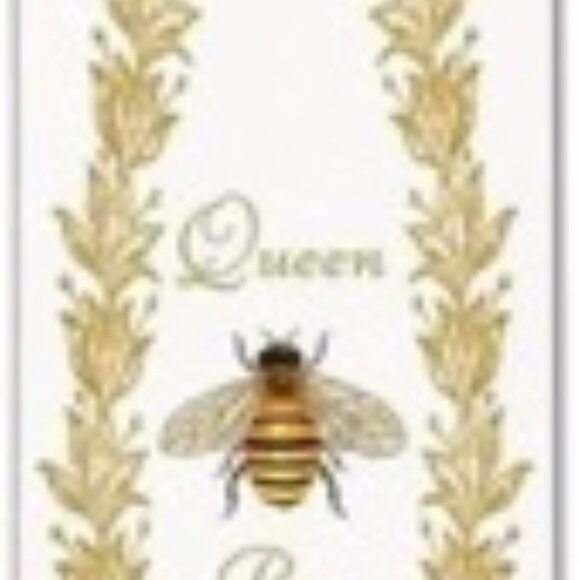 Alice's Cottage Queen Bee Wine Caddy | White with Gold Flowers and Crown Design - Picture 1 of 1